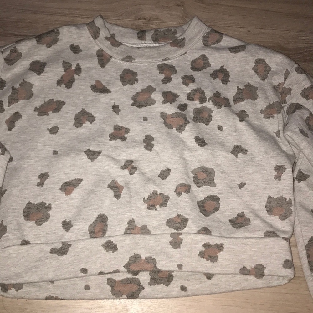 gray leopard print sweater